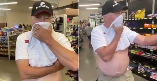Homem expulso de loja por ter tentado utilizar a t-shirt como máscara