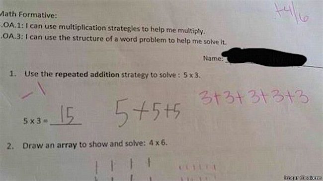 Porque é que 5x3 não é igual a 3x5? Teste corrigido por professor causa polémica na internet
