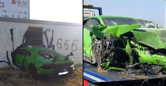 Homem pede Lamborghini de €240,000 emprestado a um amigo e esmaga-o contra uma parede