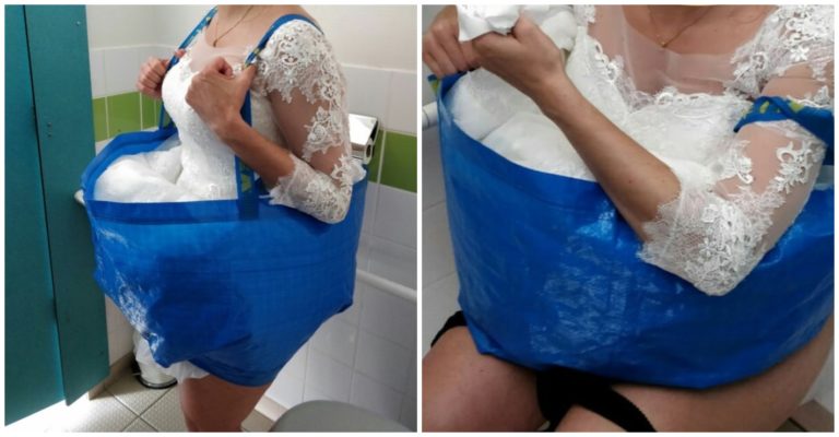 As noivas nunca mais vão ter problemas em ir à casa de banho com este 'hack' recorrendo a um saco do IKEA