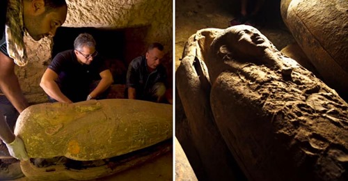 Autoridades egípcias descobrem 13 caixões completamente selados com 2.500 anos