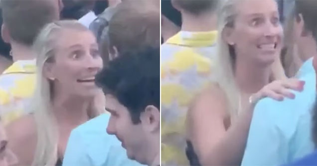 Mulher lixa a cabeça ao namorado em pleno festival e o vídeo que fizeram com isso ficou incrível