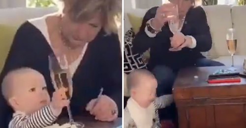 Mulher deixa bebé cair ao chão para salvar o copo de champagne