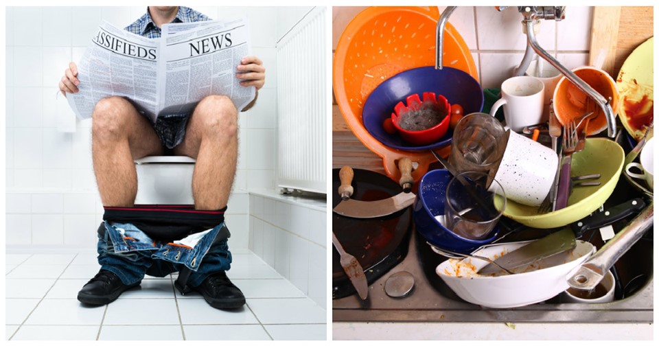 Estudo revela que os homens fingem que estão na casa de banho para evitarem tarefas domésticas