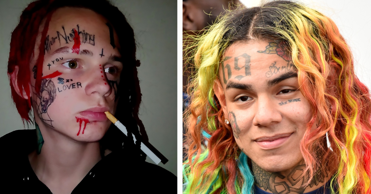 Adolescente faz tatuagens na cara para ficar parecido com o seu rapper preferido