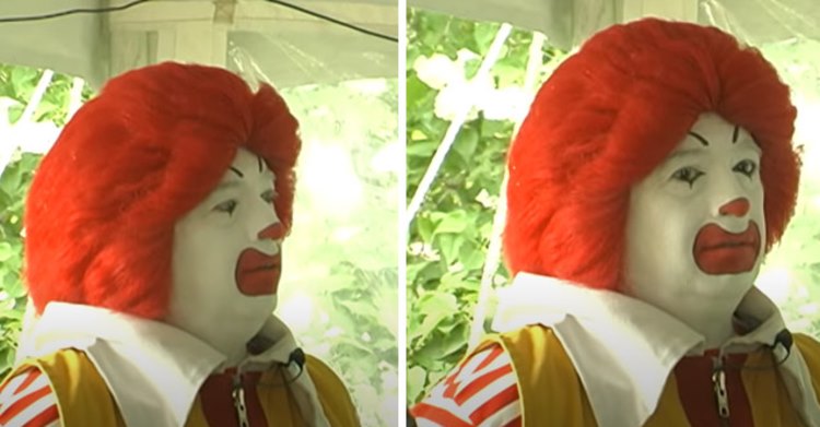 Ronald McDonald tenta dar um peido silencioso mas falha miseravelmente