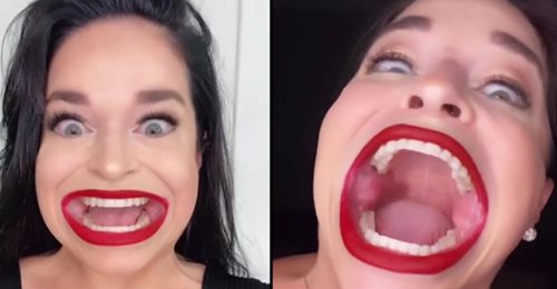 Mulher com a "maior boca do mundo" faz centenas de vídeos a exibi-la