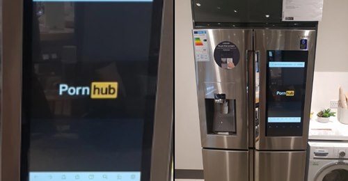 Compradores chocados com um frigorifico de 2220 euros a passar o Pornhub no ecrã