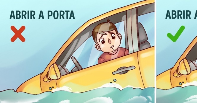 Aprende a escapar de um carro que se encontra prestes a afundar