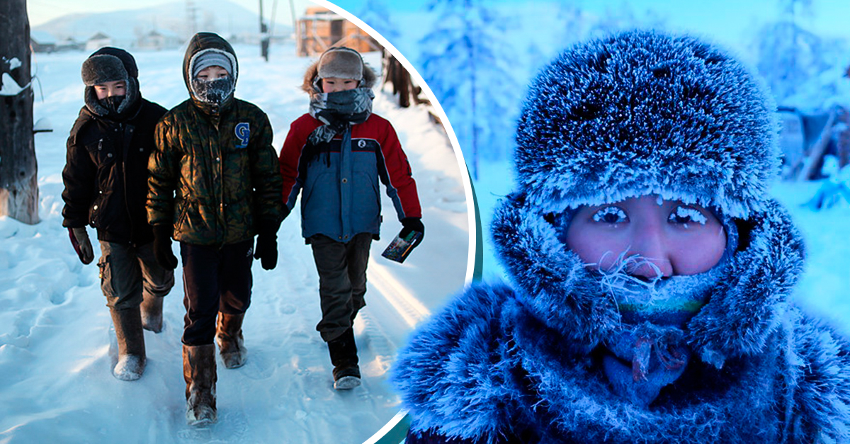 É assim que vão para a escola os meninos de Oymyakon, o local mais frio do planeta