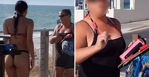 Utilizadores das redes sociais ficam divididos depois de uma rapariga humilhar uma mulher que questionou as suas cuecas fio dental numa praia familiar
