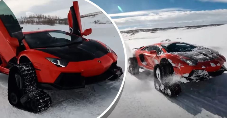 Lamborghini Aventador é modificado para ser conduzido na neve
