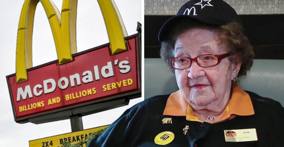 Mulher trabalha há 50 anos no McDonald's, tem 100 anos e não pensa em reformar-se