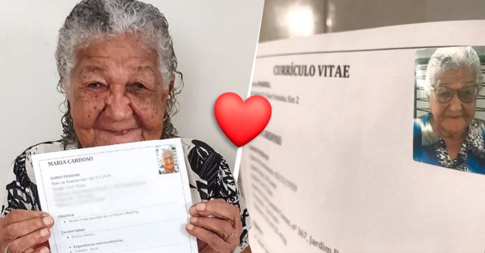 Senhora de 101 anos envia o seu CV para empresa porque quer trabalhar