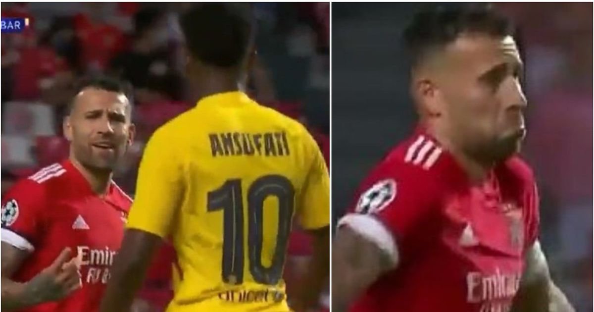 "Quem és tu?": a pergunta de Otamendi para Ansu Fati na vitória do Benfica frente ao Barcelona por 3-0