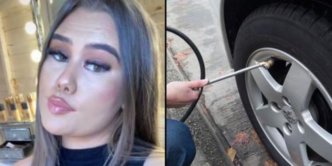 Mulher gastou 70 euros para meter ar "premium" nos pneus e o pai dela passa-se