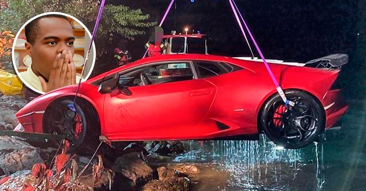 Homem confunde acelerador com travão e enfia o seu Lamborghini Huracán num lago