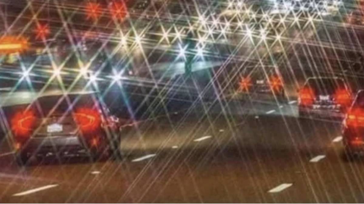 Se vês estas luzes quando conduzes à noite, podes ter uma condição bastante comum