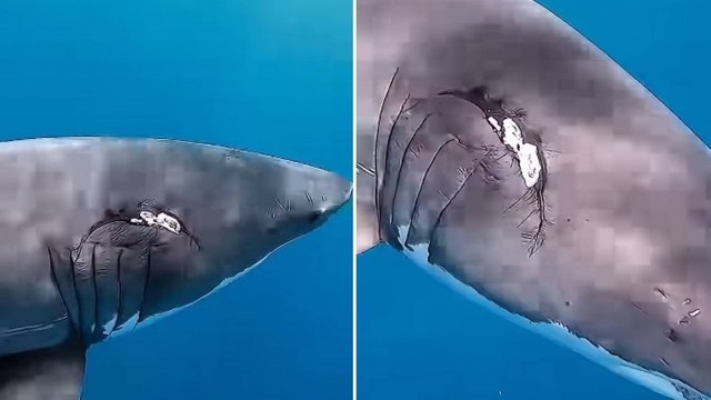 Tubarão-fêmea aparece com ferimentos após "s*xo forçado"